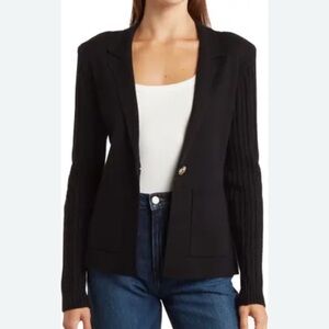 Como Vintage Black Button-Front Cardigan Sweater Size S Small NWT